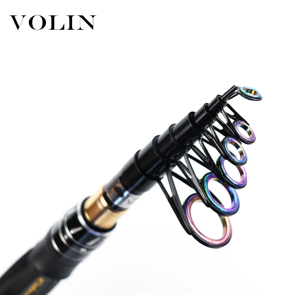 VOLIN-caña giratoria multifunción de fundición de carbono, caña de pescar telescópica de viaje, 1,8 m, 2,1 m, nueva - imagen 2