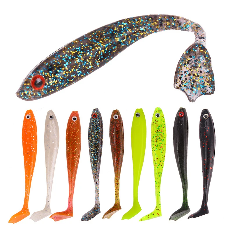 5 uds cebo suave señuelo de pesca 5g/8,4 cm Topwater silicona pesca en el mar lubina de agua dulce Artificial señuelo suave sábalo Wobblers Leurre - imagen 2