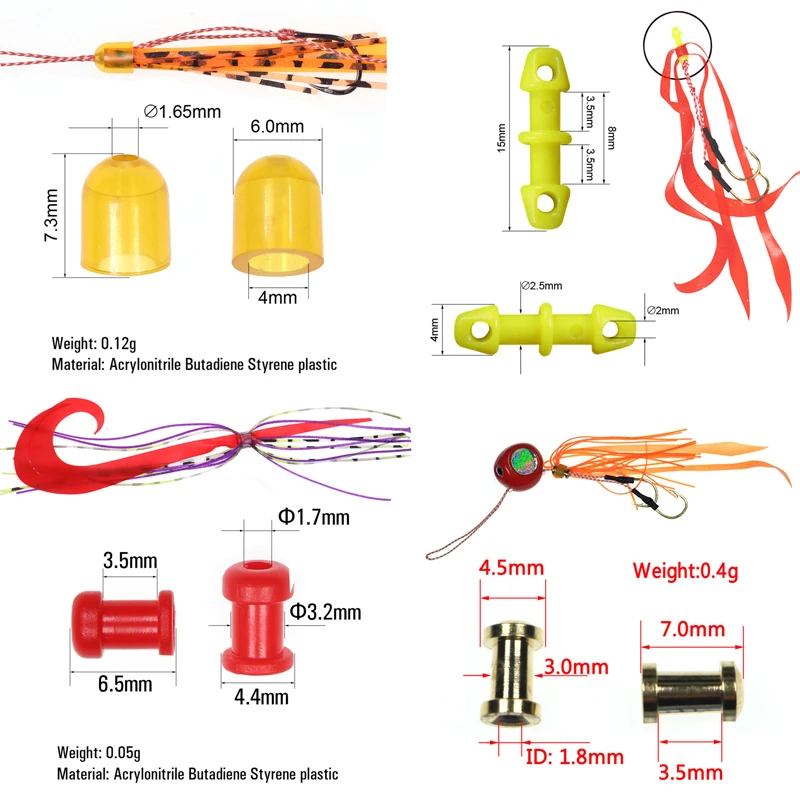 Remolque de falda de pulpo de silicona, cebo giratorio de goma, anzuelos de agua salada, piezas deslizantes de Material de pesca, venta al por mayor - imagen 4