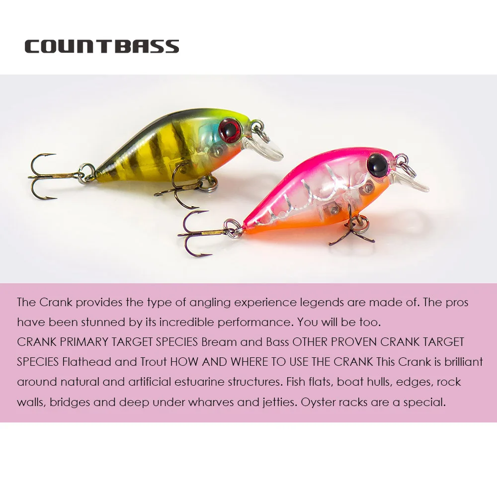 COUNTBASS-señuelo de pesca para buzo de cuerpo duro, 36mm, 4g, profundidad de buceo, 0,4-1,2 m, Crankbait Wobblers, cebo duro de agua dulce, señuelo para pescador - imagen 4