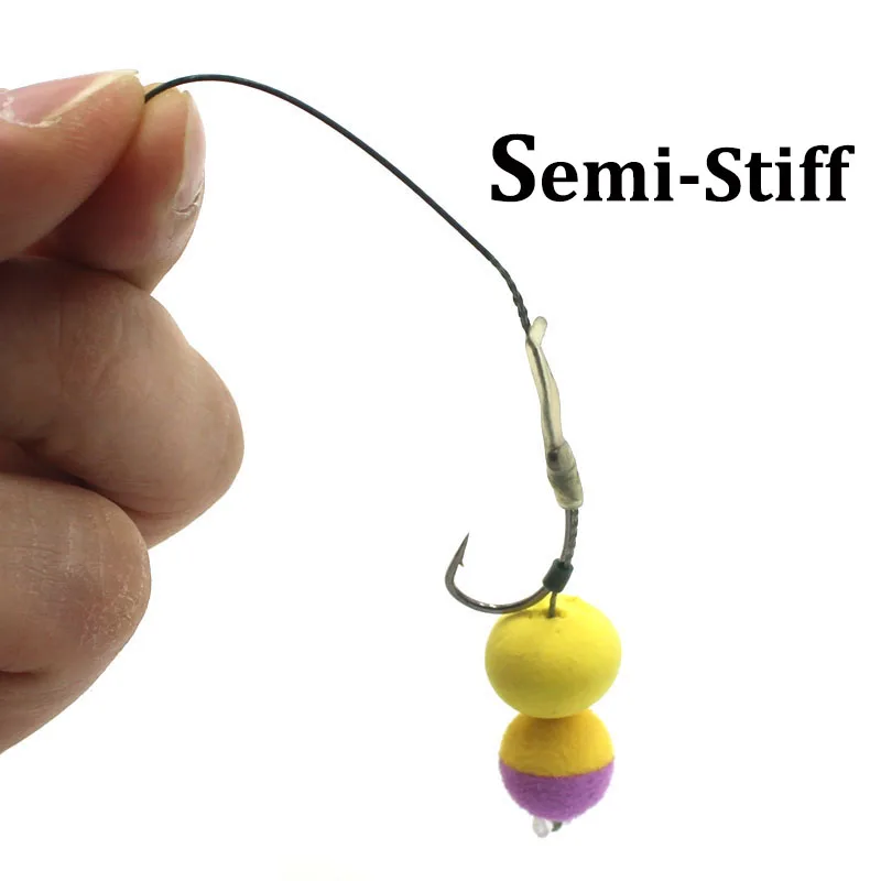 Línea de pesca de carpa, 1 unidad, 5m, anzuelo recubierto de carpa, línea trenzada para aparejo de pelo 15IB 25IB 35IB, aparejos de pesca gruesos - imagen 5