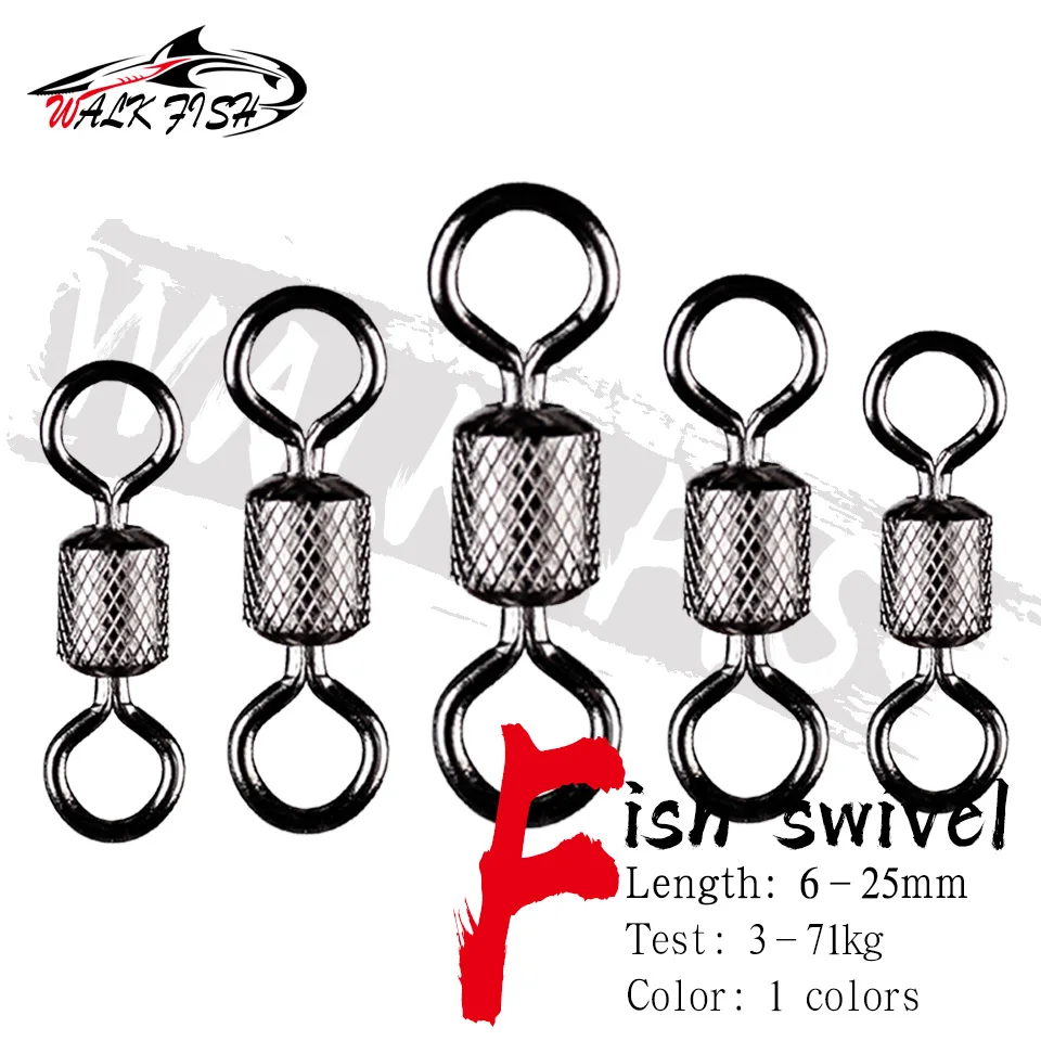 WALK FISH 50 unids/lote pesca giratoria rodamiento de bolas giratorio con seguridad Snap anillos sólidos giratorio para accesorios de pesca de carpa