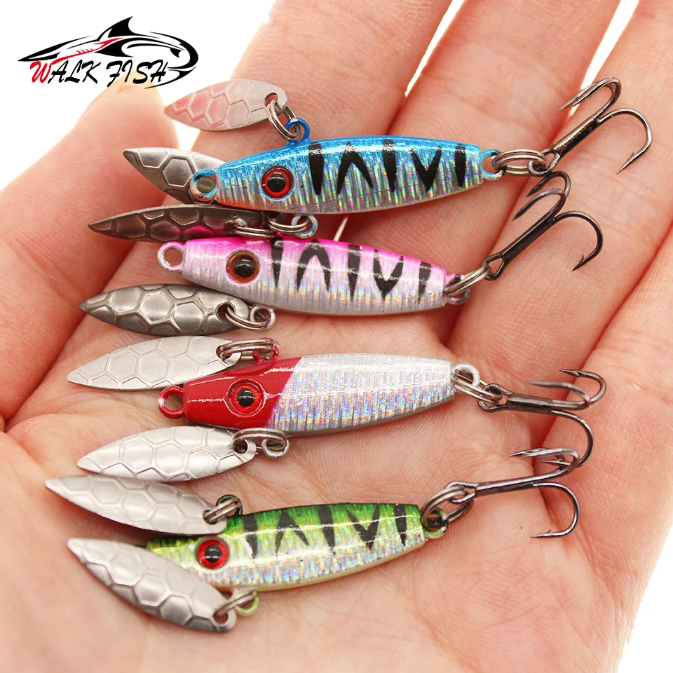 WALK FISH-señuelo de pesca de plomo reflectante de Metal, 5,2 cm, 7,7g, Swimbait, placa de hierro, hundimiento, aparejos de pesca - imagen 5