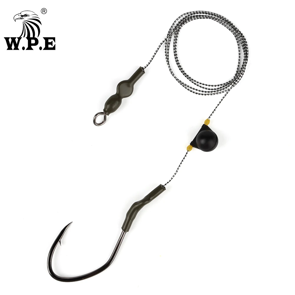 W.P.E-aparejo de pesca de bagre 8/0 #, anzuelo afilado de acero de alto carbono con púas, accesorios de pesca de gran espacio, aparejos de pesca, 1 ud.