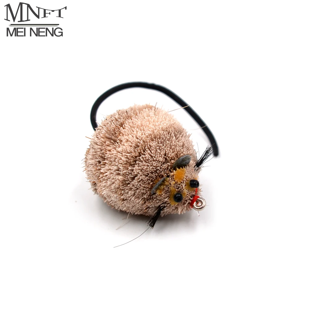 MNFT 1 Uds. Gancho para atar moscas, ratón de pelo de ciervo con gancho protector contra malas hierbas # 1/0 cebos flotantes para ratas con mosca de pesca