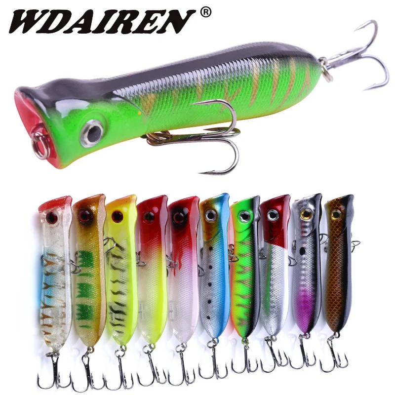 Pack de 10 poppers flotantes WDAIREN para pesca con colores variados