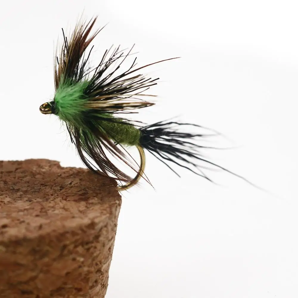 Bimoo 6 piezas # 10 moscas verdes Drake Spinner pesca de trucha mosca Mayfly Spinner moscas secas - imagen 5