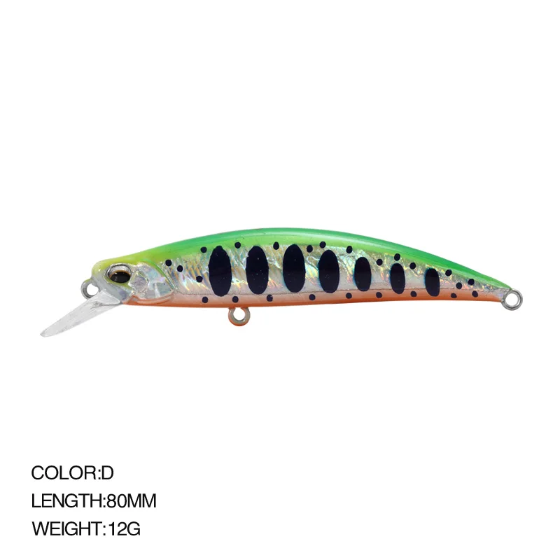 Señuelo de pesca de 80mm y 12g, cebo duro para trucha, Lucio, pez Roca, Wobbler, Crankbait, lubina, Jerkbait - imagen 4