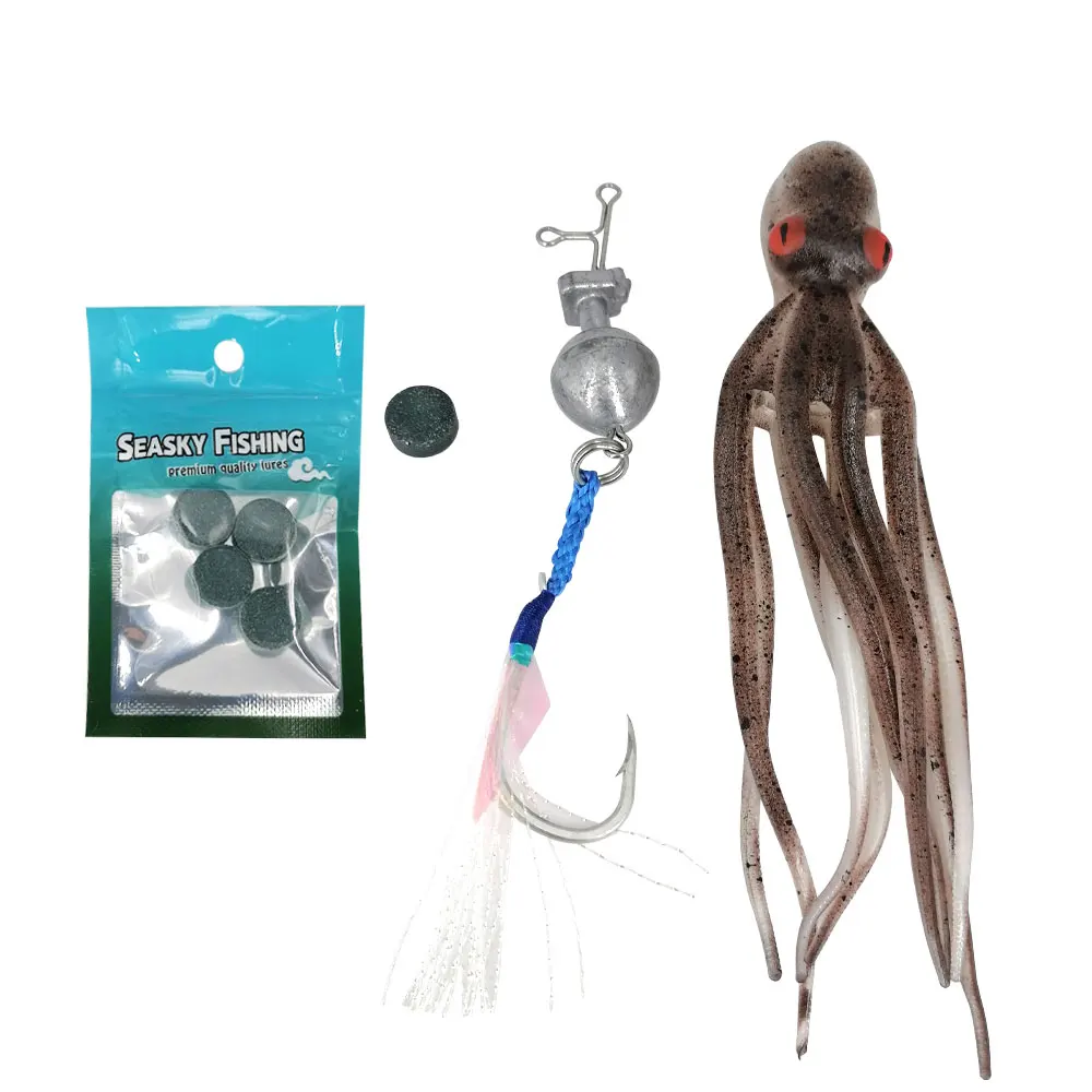 Señuelo de Calamar de 60g, cebo de arrastre de tinta de pulpo, Calamar UV, falda de Calamar, Pesca de arrastre, Marlin, atún, barco, Pesca Leurre, 1 unidad - imagen 3