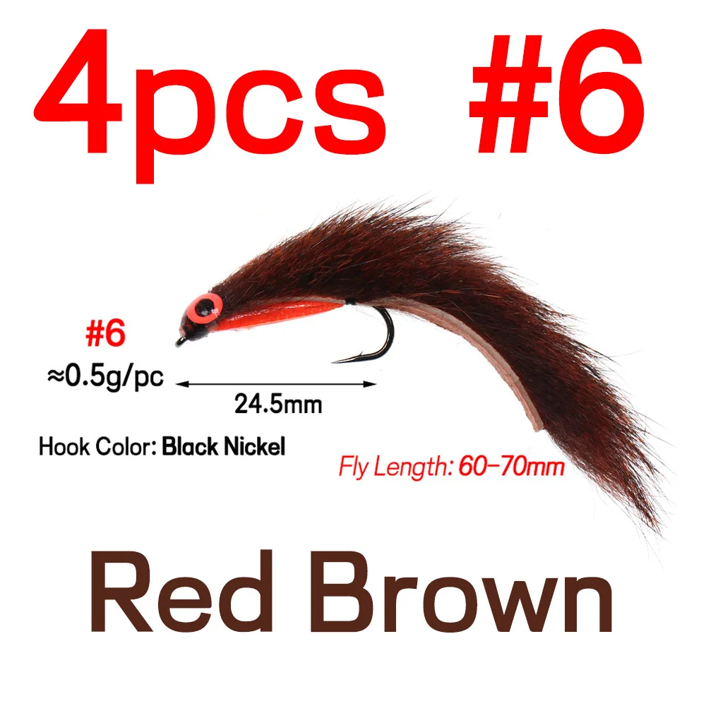 4PCS Sz 6 Red-Brown