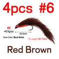 4PCS Sz 6 Red-Brown