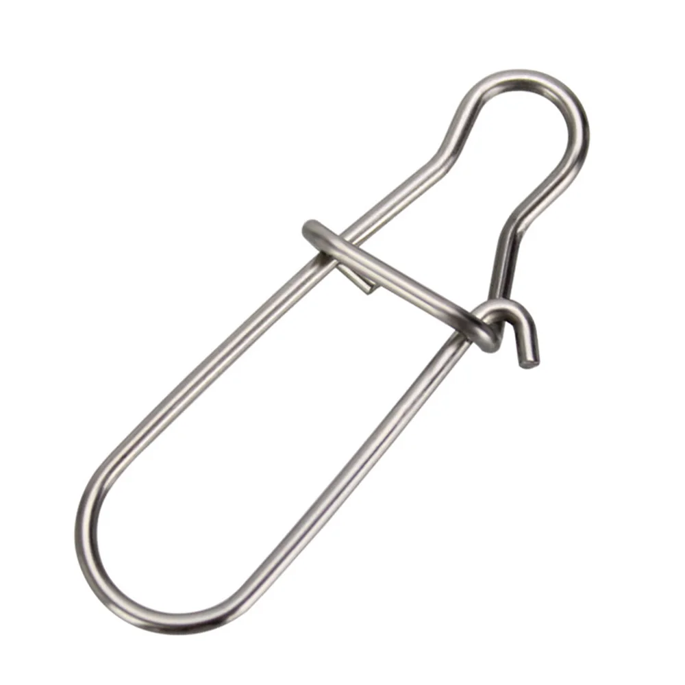 50/100 piezas de acero inoxidable 0 # -8 #   Mezcla de conector de pesca, bloqueo de Clip rápido, anillos giratorios sólidos, broches de seguridad, herramienta de gancho de pesca - imagen 5
