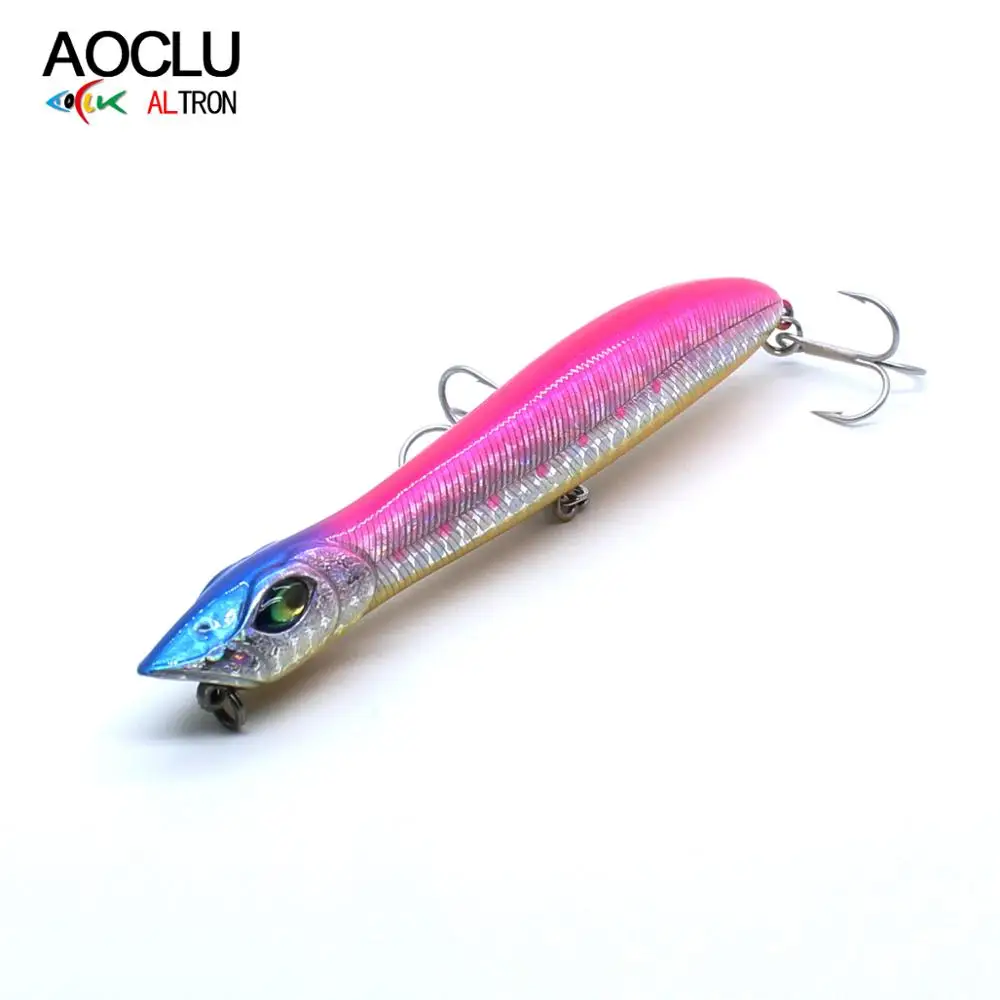 AOCLU-señuelo de pesca de 105mm, 9g, cebo duro de larga distancia, cabeza de serpiente, ojos malvados 3D - imagen 3