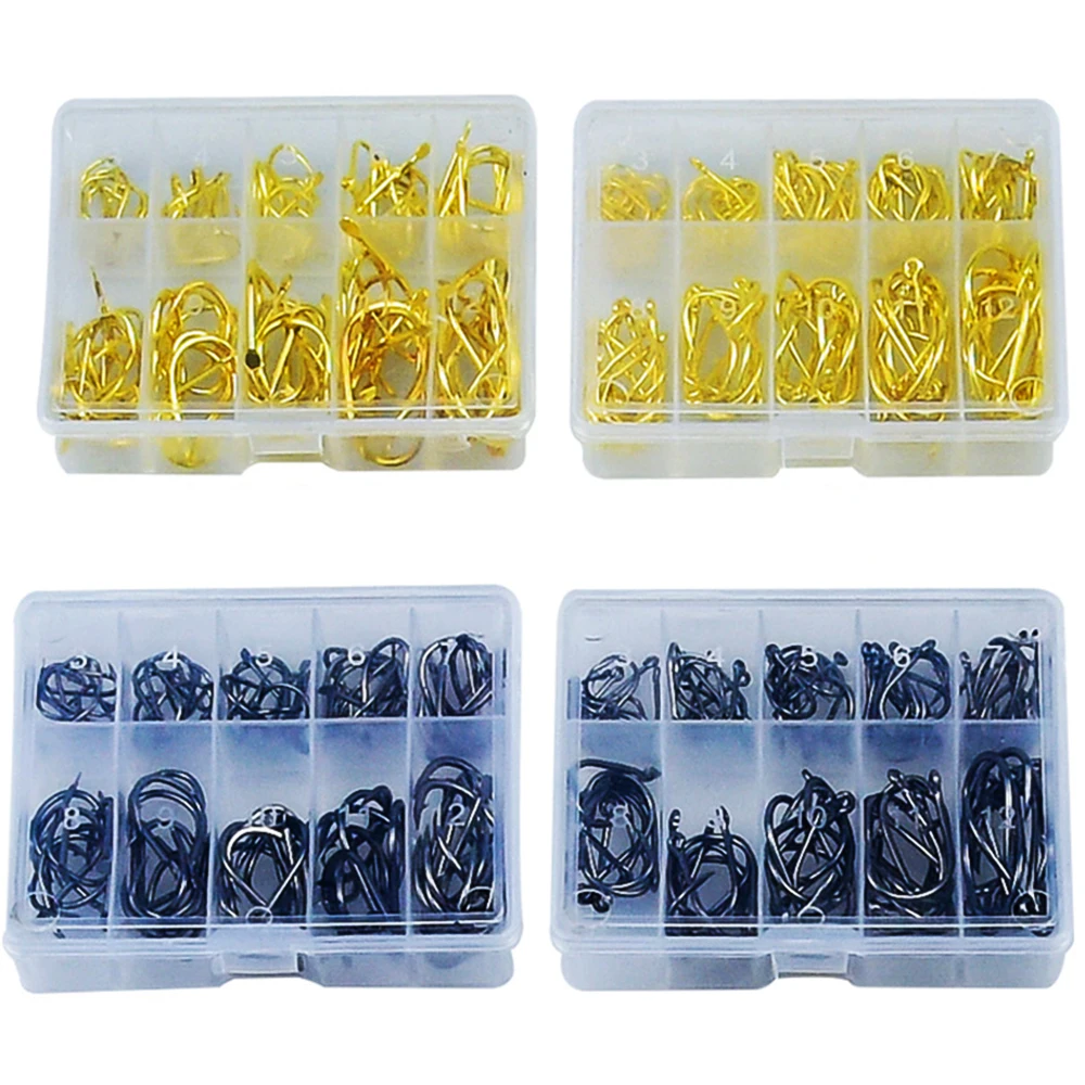 Anzuelos de pesca con mosca, conjunto de anzuelos de pesca con púas, de acero al carbono, círculo único, accesorios de aparejos de mar, 70 Uds., 100 Uds. - imagen 4