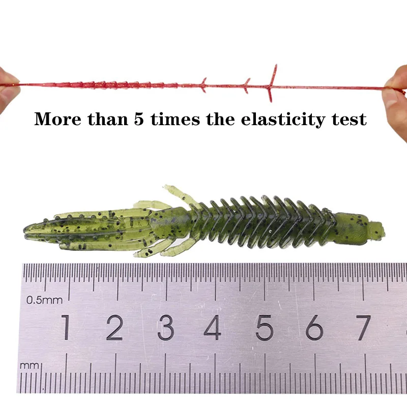 Señuelo de pesca Jigging Wobblers, 70mm, 2,1g, flotante, camarón, cebos blandos, trucha, lubina, Artificial, Swimbait para Lucio, 10 Uds. - imagen 2