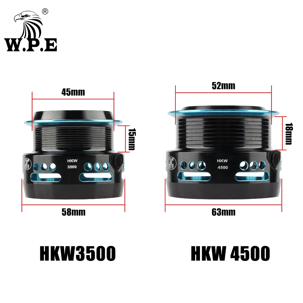 W.P.E-carrete de pesca giratorio 3500/4500 HKW, aparejo de Metal, relación de engranaje de alta velocidad 5 + 1 BBs, 5,2: 1 - imagen 2