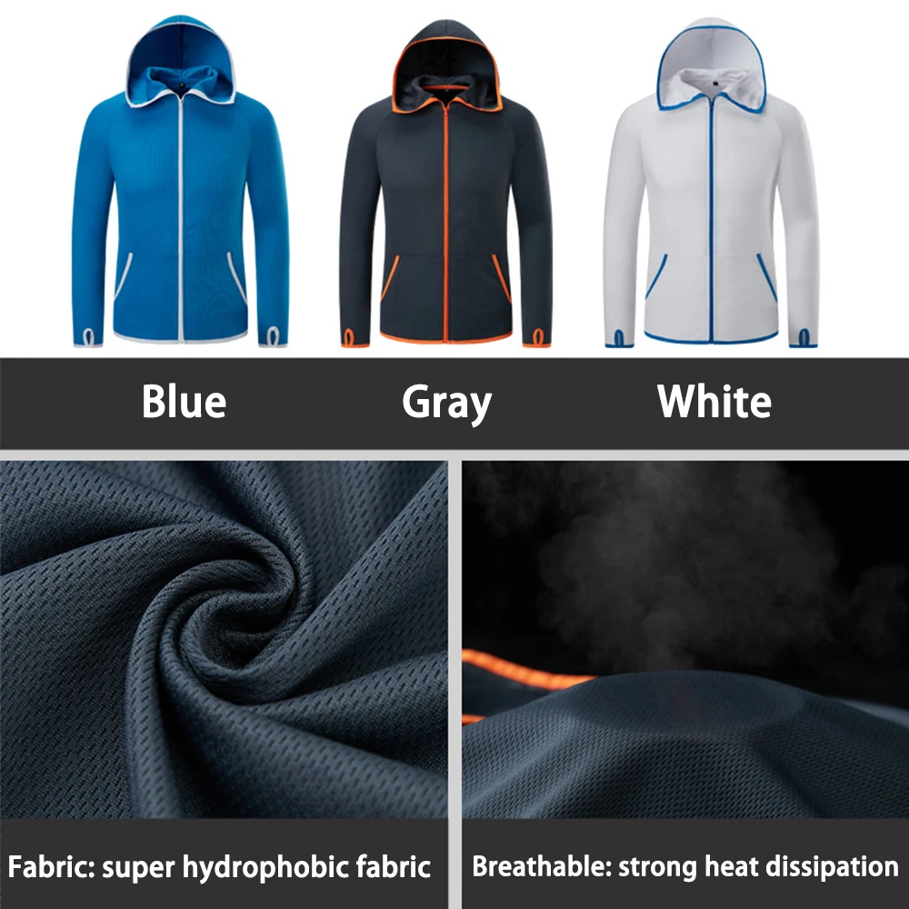 Ropa de pesca para hombre, ropa hidrofóbica técnica, listado, informal, seda de hielo, impermeable, informal, kleding, chaquetas con capucha para acampar al aire libre - imagen 5