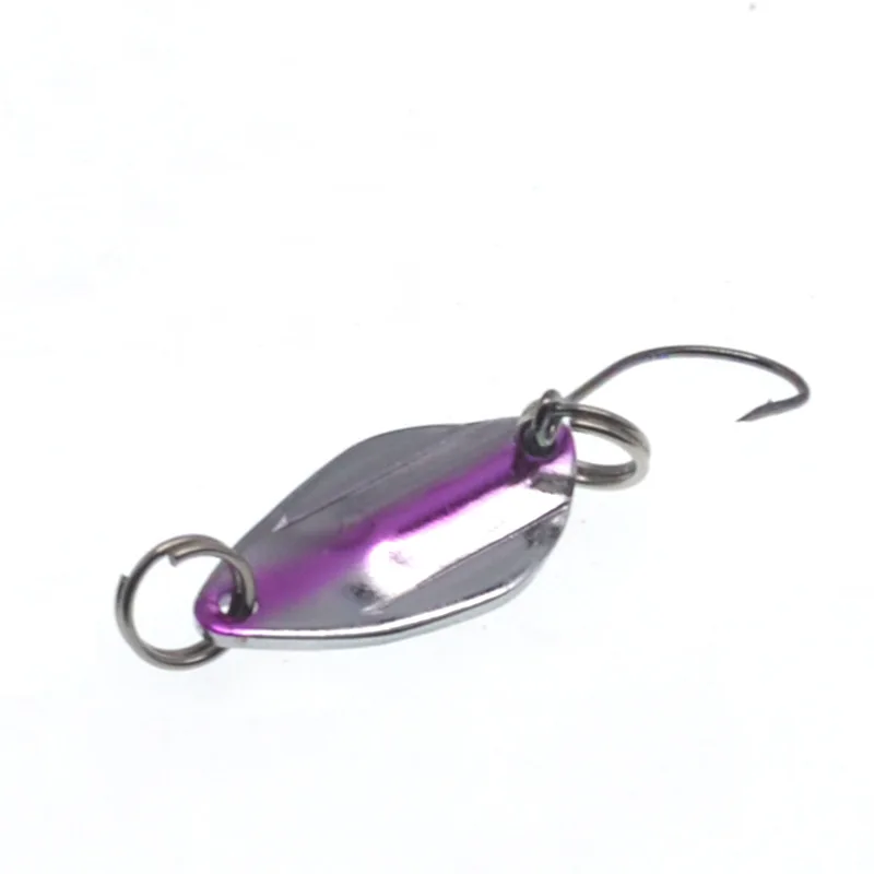 Señuelo de cuchara pequeña de pesca, cebo duro de 3g, cucharas de un solo gancho de doble Color, señuelos artificiales, lote de 6 piezas en oferta - imagen 2