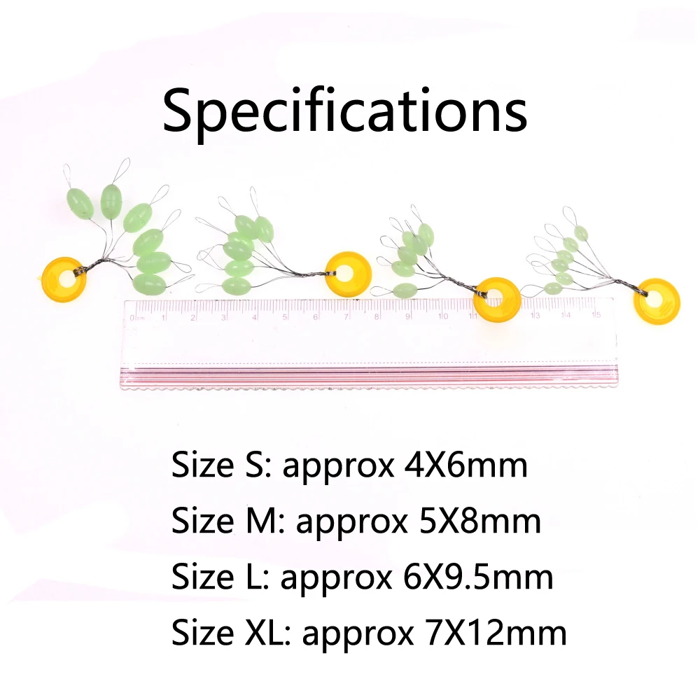 8 juegos = 48 Uds. De topes de gran tamaño, cuentas de amortiguación de goma suave luminosas para equipos de pesca de agua salada, accesorios de pesca prácticos - imagen 3