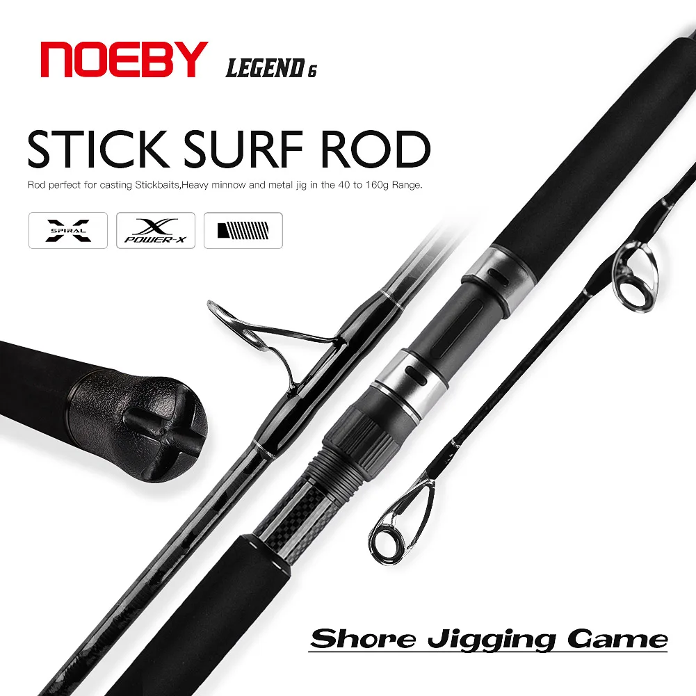 NOEBY Shore Jigging caña de pescar de mar 2,6 m 2,75 m 3,05 m cañas de Surfcasting de agua salada peso del señuelo 40-160g H XH cañas de pescar de mar