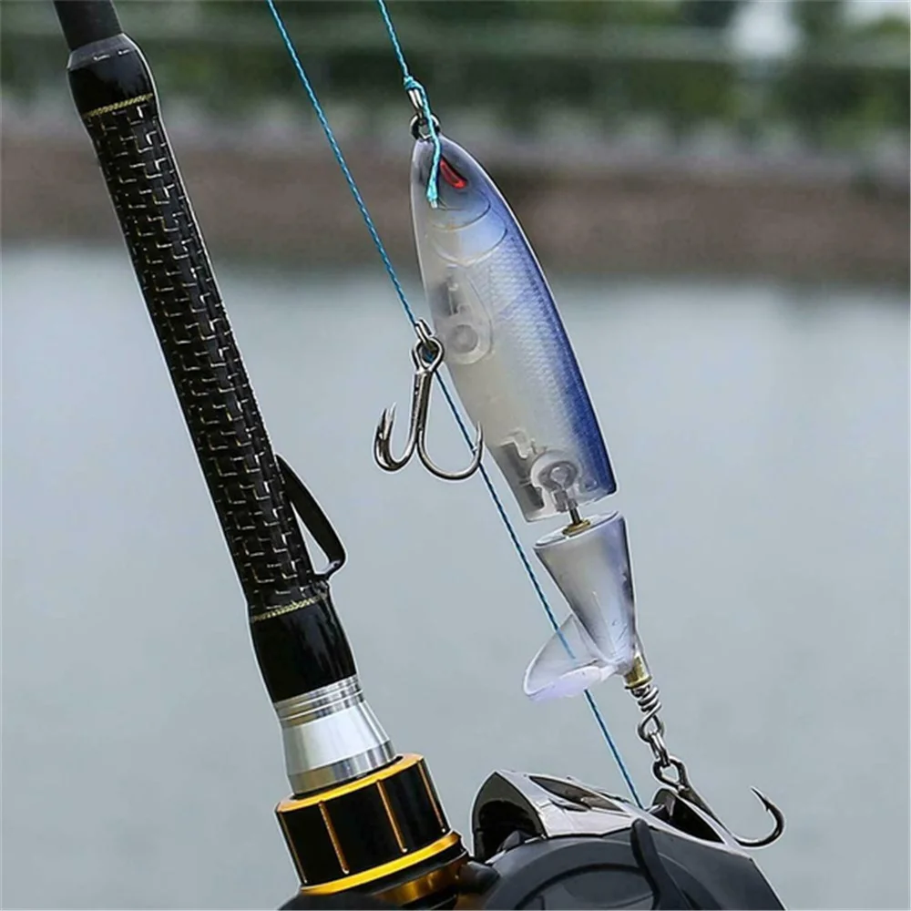 Señuelo de pesca de Tractor con hélice, 9cm, 13g, Whopper Popper, cebo Artificial Topwater, Plopper duro, aparejos de cola giratorios suaves, 1 Uds. - imagen 3