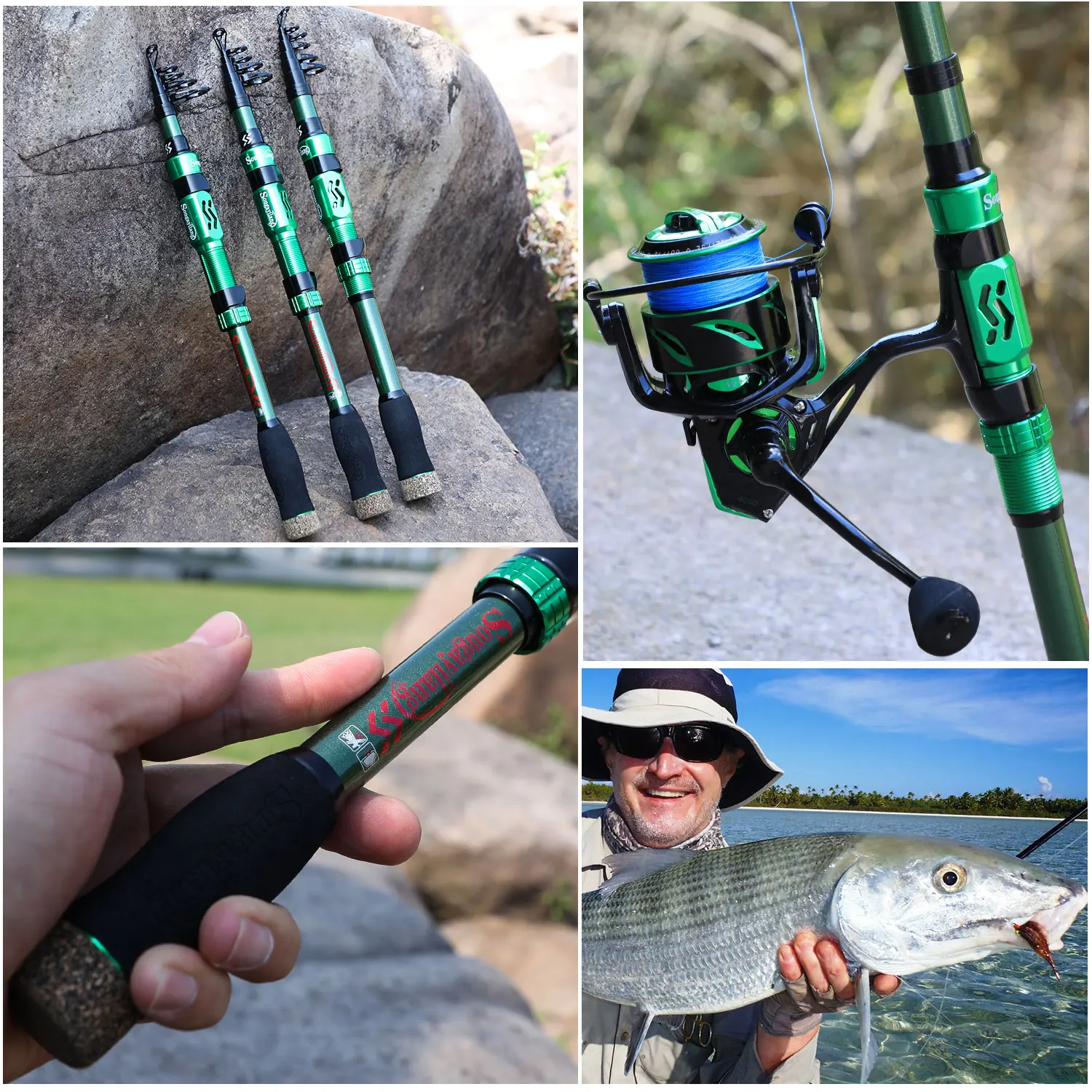 Experimente la emoción de la pesca con nuestras cañas y carretes duraderos ligeros diseñados tanto para principiantes como para pescadores experimentados