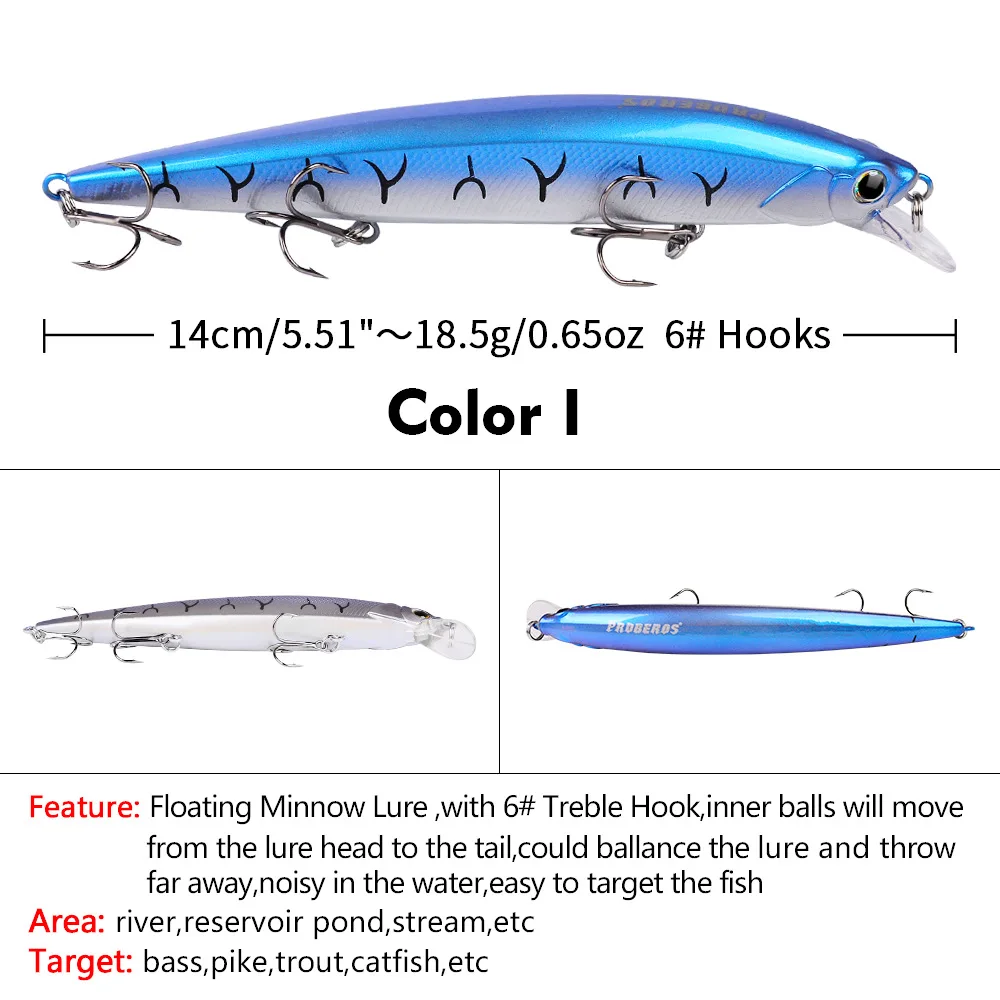 Experimente la mejor aventura de pesca con este versátil señuelo de minnow que cambia de color