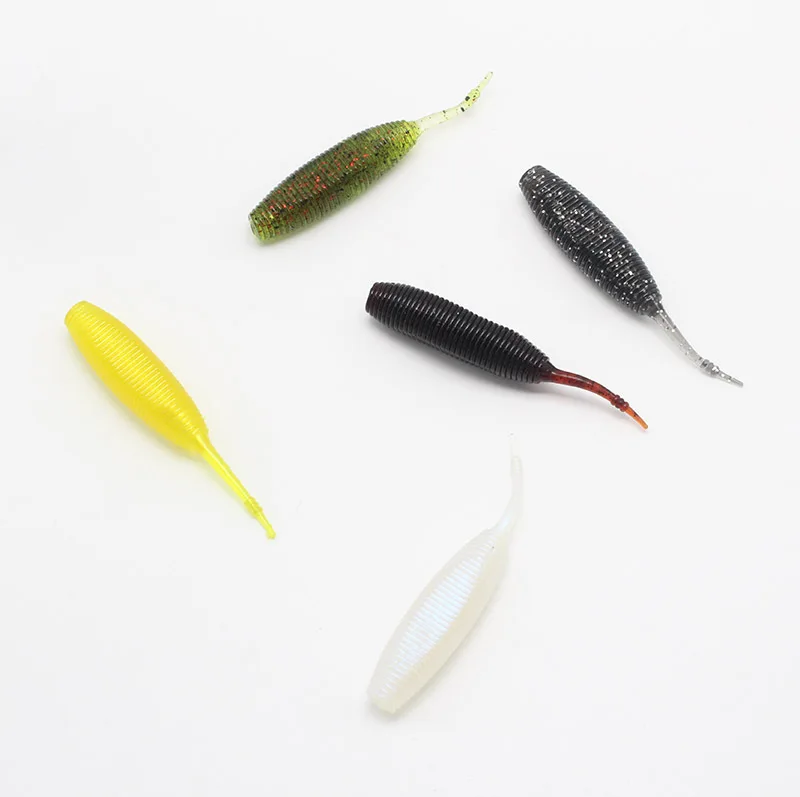 Señuelo suave de pesca flotante/hundible, cebo Artificial, olor a pez, Pupa, sábalo volador, de silicona, Wobblers Swimbait isca Worm, 2 uds. - imagen 4