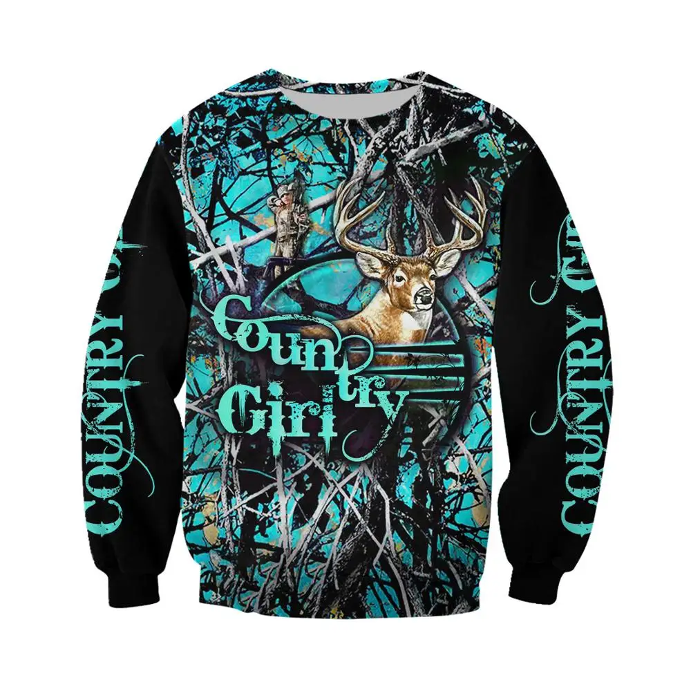 Jacht Herten patroon 3D Over Gedrukt Heren Hoodie Harajuku Mode Sweatshirt Unisex Casual jas Trui KJ048 - imagen 3