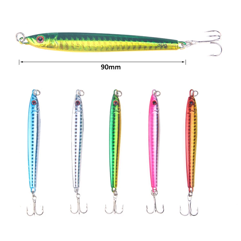 Señuelo de pesca de Metal, cebo duro Artificial, giratorio láser, Jigging, aparejos de pesca, 30g, 9cm - imagen 3
