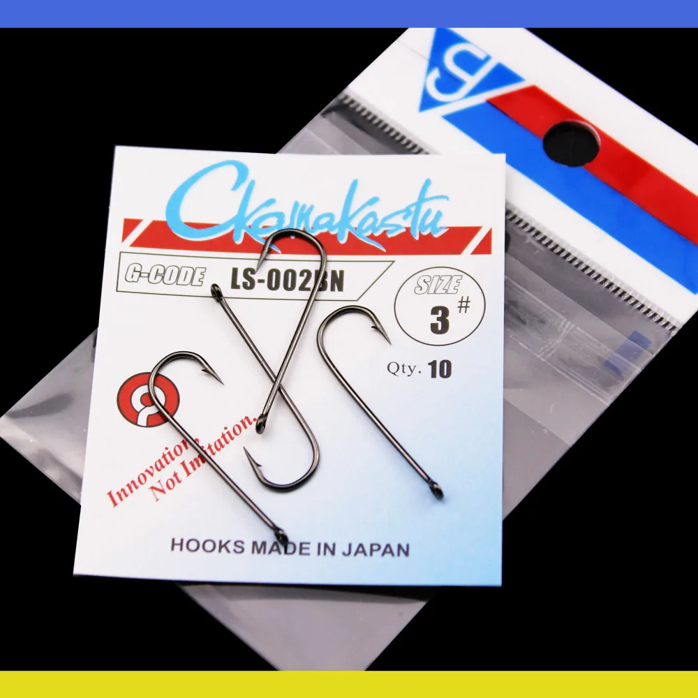 30 unids/lote LS-002BN juego de anzuelos de pesca anzuelo de acero al carbono anzuelo de pesca con mosca anzuelos de carpa con púas accesorios de aparejos de pesca Gamakatsu - imagen 5