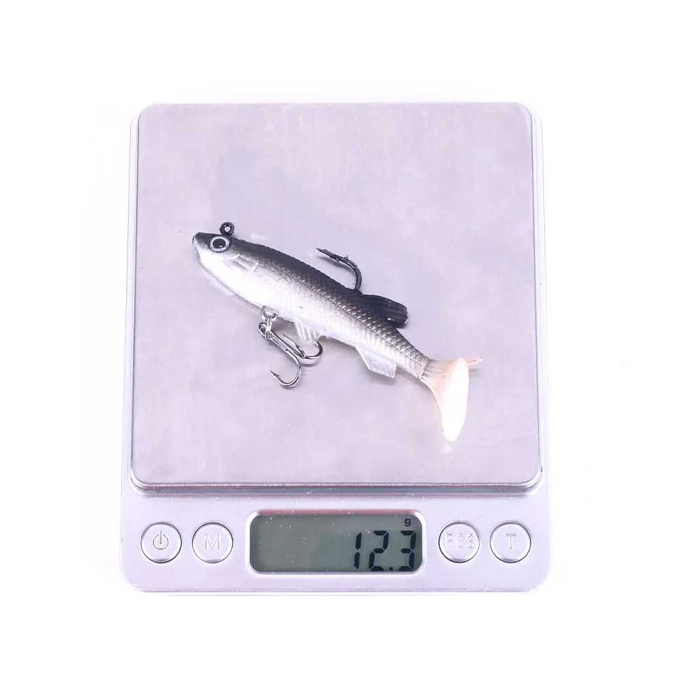 Señuelo de Pesca suave Wobbler Swimbait, cebo Artificial de silicona Isca, plantilla de Pesca de carpa, perca, 7,5 cm, 12g, 5 piezas - imagen 5