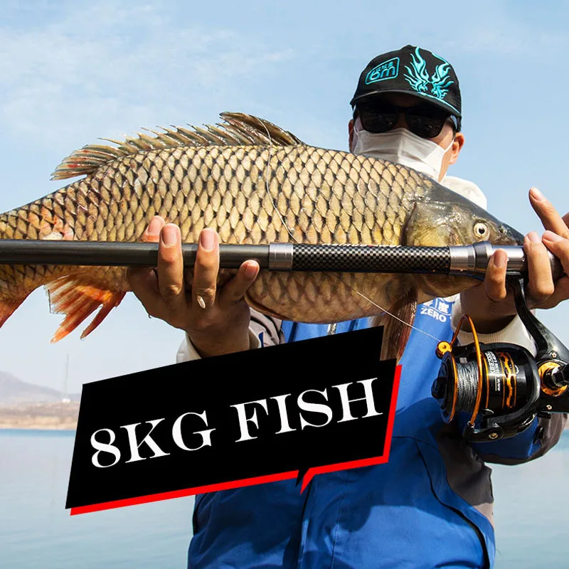 Caña de fundición de carbono telescópica, caña de pescar giratoria para mar, alimentador de carpa, 2,1/2,4/2,7/3,0/3,6/3,9 m - imagen 5