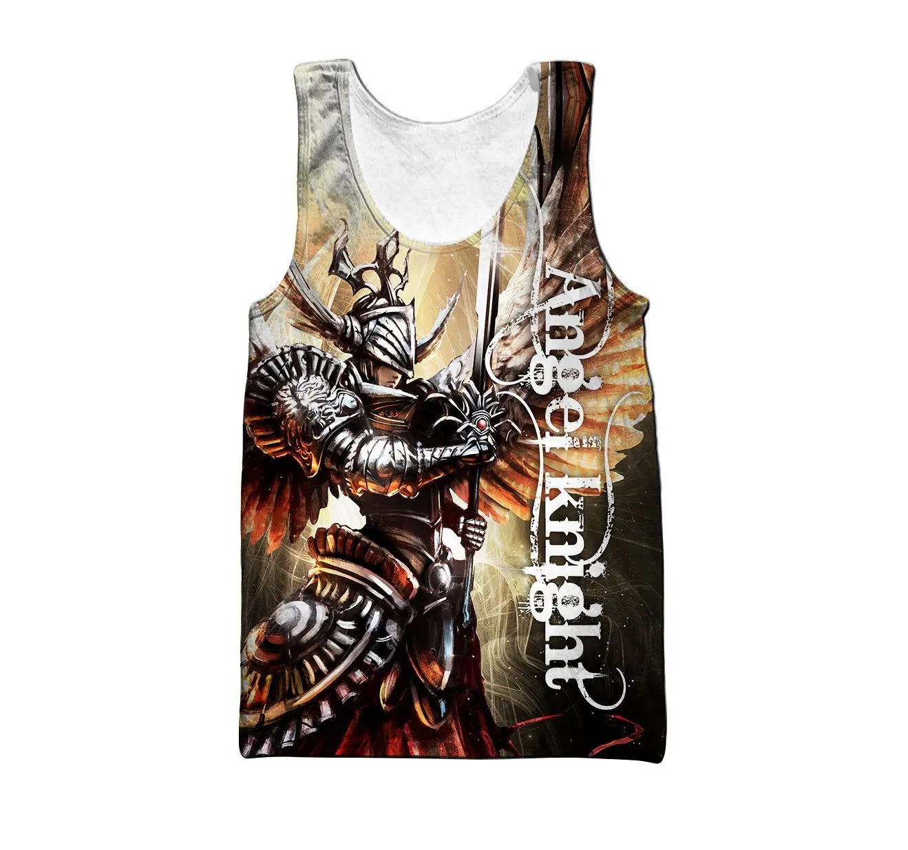 Brave Knight Templar-Chaleco con estampado 3D para hombre, camiseta sin mangas a la moda Harajuku, ropa de calle de verano, camiseta sin mangas Unisex BX005 - imagen 2
