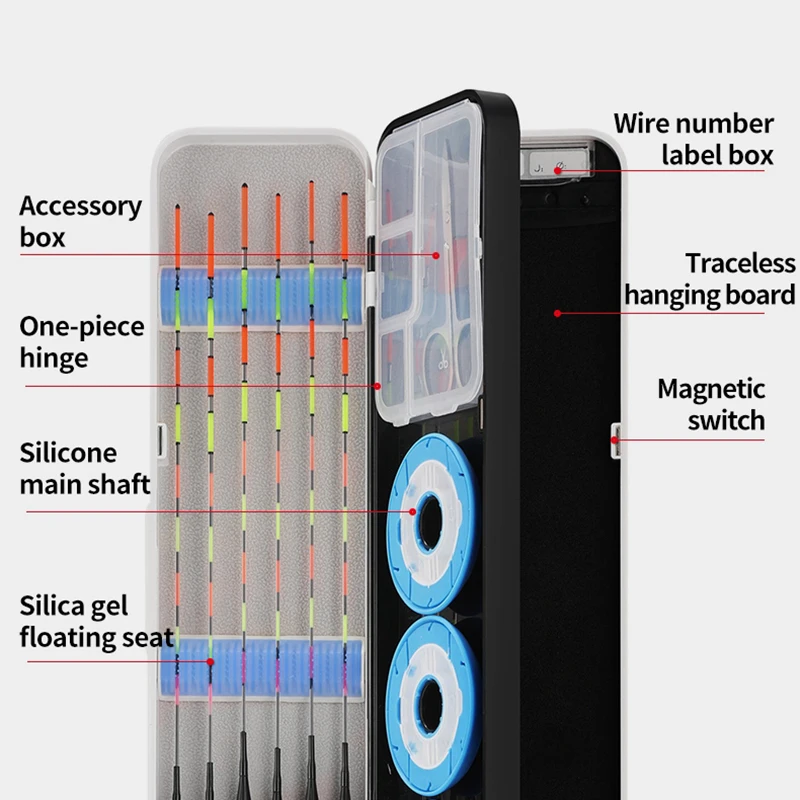 Caja organizadora de sedal de pesca larga multifunción, aparejos de pesca de carpa, aparejo de pelo, almacenamiento rígido para soporte de sedal de pesca X426G - imagen 4