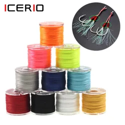 ICERIO-anzuelos de pesca de Jigging lento, herramienta de soporte de bobina de línea de atado de señuelo de agua salada, 300m, 120D, 150D, UV, hilo de encuadernación de asistencia