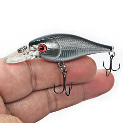 Señuelo de Pesca de simulación Crankbait de calidad, 1 piezas, 6,5 cm, 5g, cebo duro flotante para lubina, carpa, aparejos de Pesca