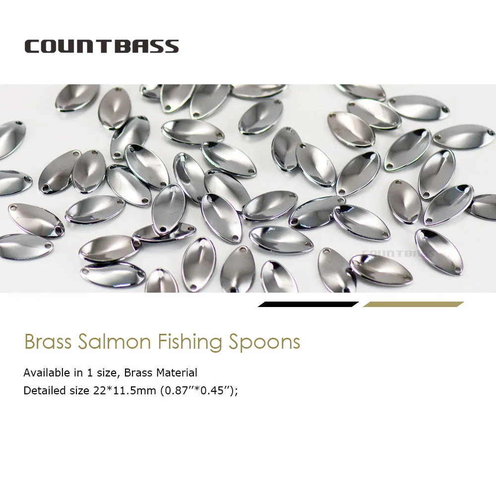 COUNTBASS 50 Uds 1,8g (1/16oz) cuchara de pesca de latón espacios en blanco trucha señuelos de pescador sin pintar - imagen 2