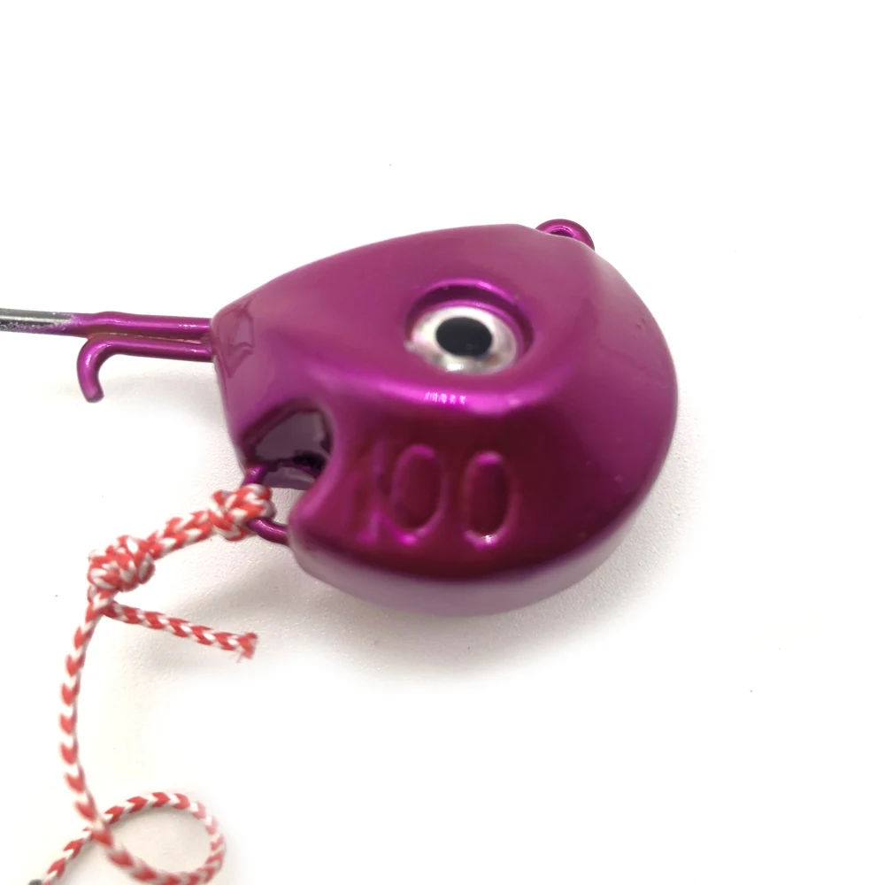 Anzuelos de pesca con cabeza de anzuelo de Metal, anzuelos Mustad con púas de 100g/120g/140g, señuelos de ojos 3D para mar profundo, anzuelos brillantes, lote de 3 unidades - imagen 5