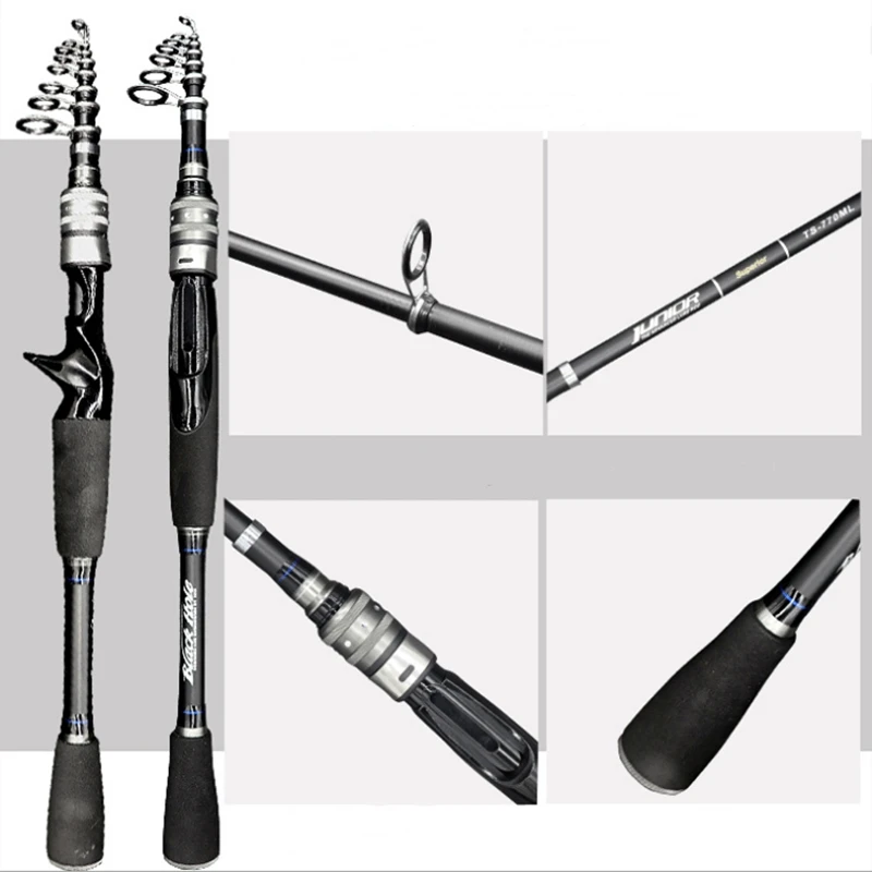 Mavllos Ultra Short Carbon Telescopic Fishing Rod 1.68M 1.98m 2.28m 2.58m 2.88m Fast Action Ultralight Carp Surf Spinning Rod - imagen 2