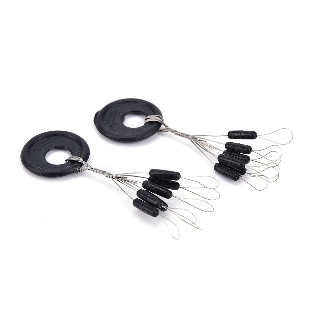 PRO BEROS 60 uds 10Set de granos espaciales de goma negra tapón ovalado pesca Bobber flotador bagre Flotador flotador de pesca Folat línea paradas - imagen 4