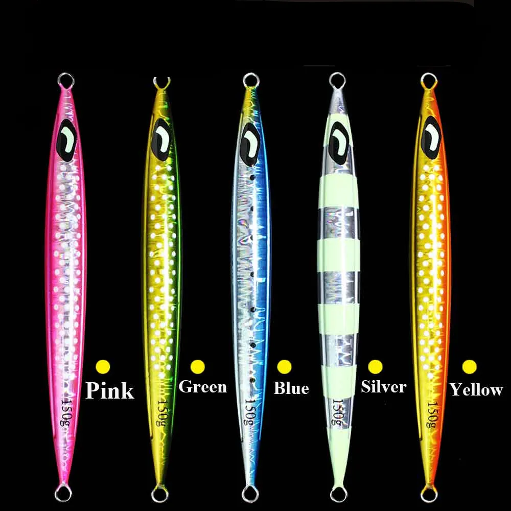 JIGGING PRO 100g 150g 200g 250g 300g plantillas de Metal de agua salada señuelo de pesca de aguas profundas plantillas de velocidad Vertical - imagen 3