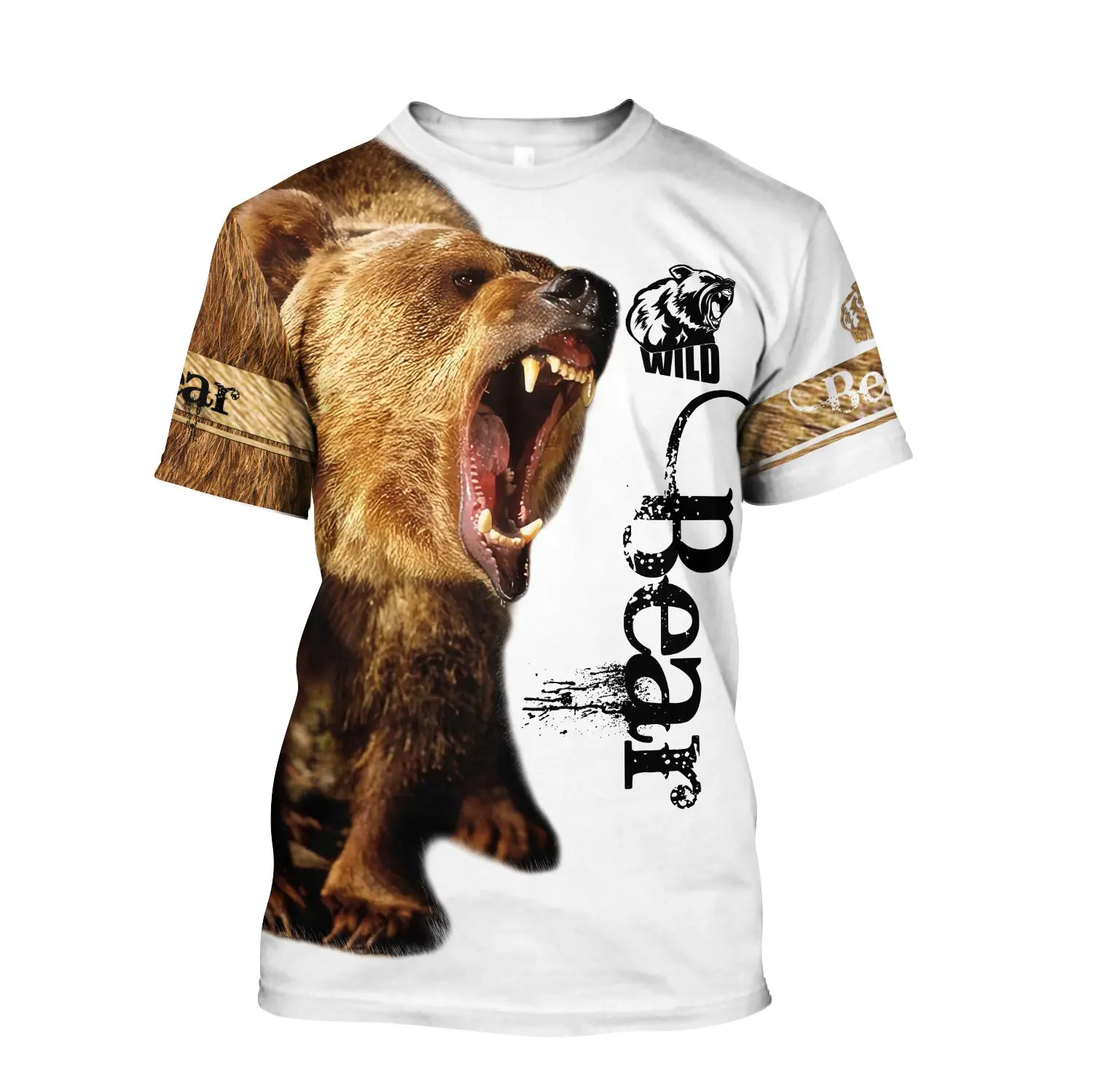 Camiseta pesca manga corta con estampado 3D oso - imagen 2