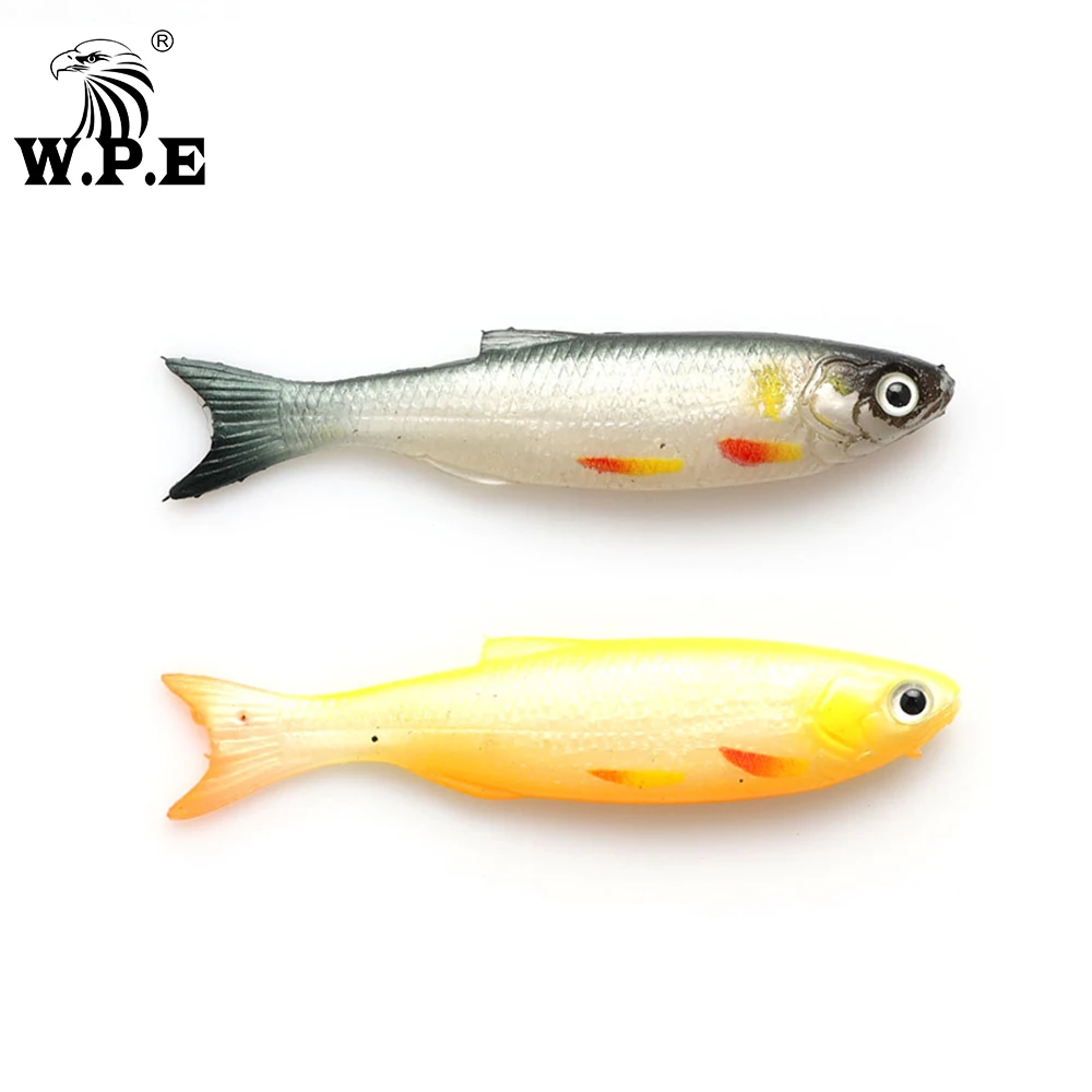 W.P.E-señuelo de pesca suave, cebo de goma de silicona, cuerpo Swimbait, Shad Crankbait, pececillos, gusanos, Wobblers, plantilla, aparejos de lubina, 9cm, 7g, 1 unidad - imagen 5