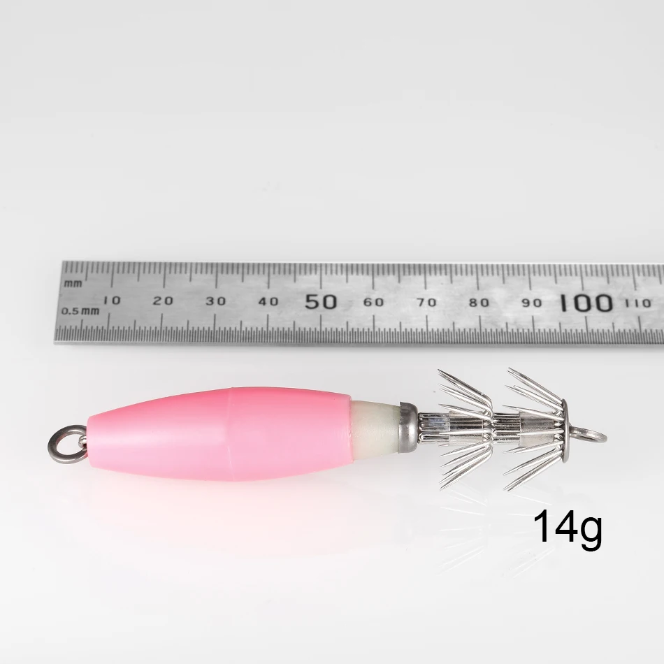 Señuelo de calamar luminoso, plantilla de pulpo, señuelo de pesca Artificial de 14g 9cm, cebo de sepia, anzuelos de doble capa, herramientas de pesca, 1 ud. - imagen 5