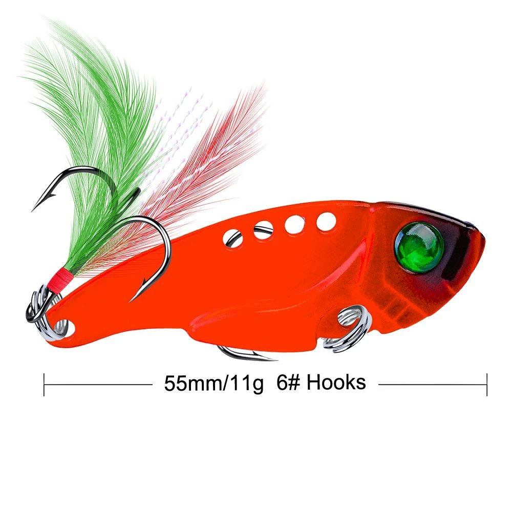 Señuelos de Pesca giratorios VIB de Metal, 5,5 cm, 11g, Wobblers, vibraciones, cuchara, señuelo de pesca, cebo Artificial duro para Lucio