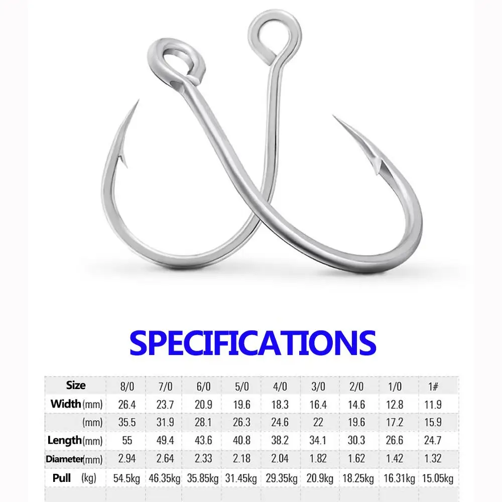 Mustad 10121 NP-DT # 3/0- # 8/0 φ1,32-2,94mm Big Eye barbsd gancho único acero alto en carbono aparejos de pesca de carpa Tor Jig Bait - imagen 4