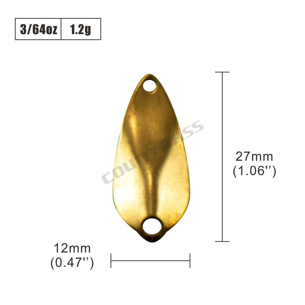 COUNTBASS 50 Uds. Cucharas de pesca de salmón de latón en blanco 1,2g (3/64oz) Área de trucha giratoria señuelos de pescador sin pintar - imagen 5