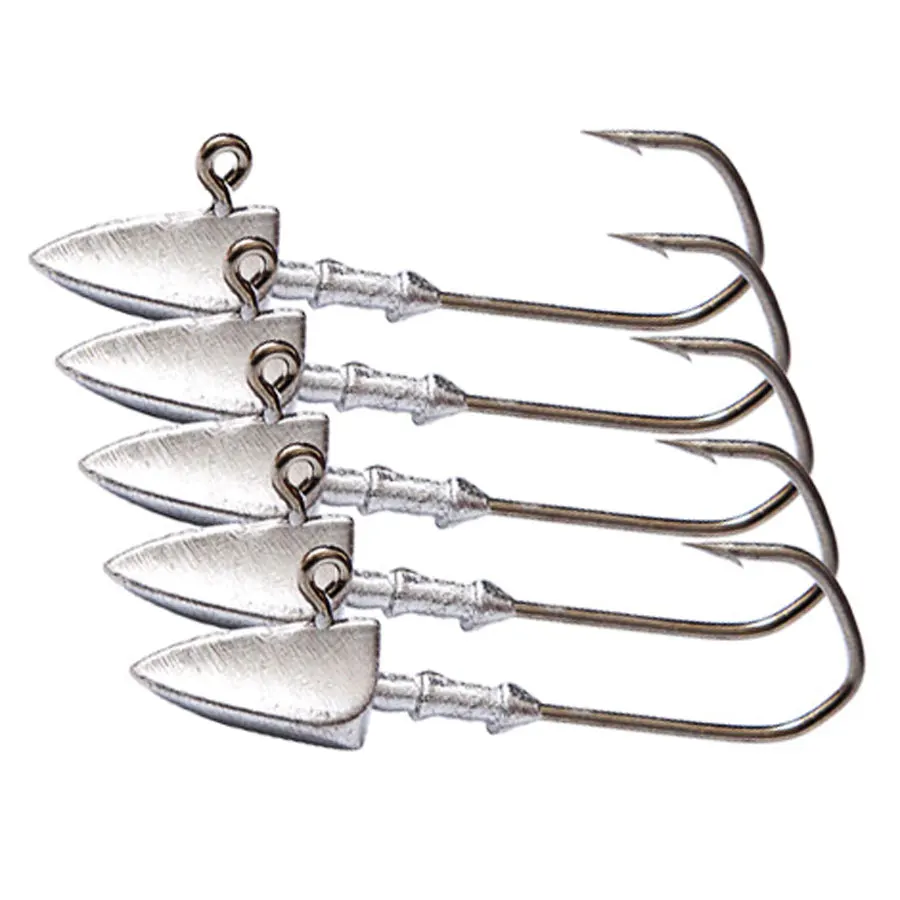 5 unids/lote 3,5g 5g 7g 10g 14g 20g anzuelos con cabeza triangular para aparejos de pesca de gusano suave anzuelo de pesca de mar señuelo cebo - imagen 5