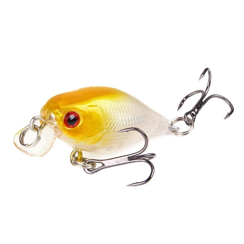 Señuelo de pesca Wobbler Crankbait, 1 piezas, ojos 3D, 4cm/4,6g, cebo duro de plástico Artificial, Crankbait japonés, cebo de pesca de carpa - imagen 2